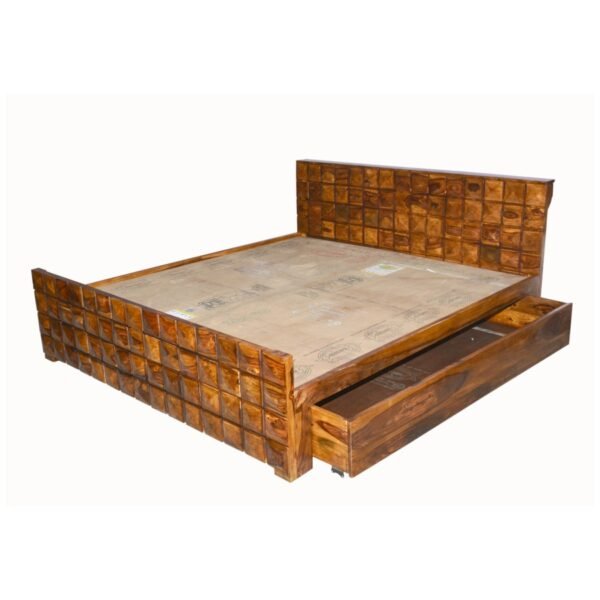 DIAMOND KING size bed with Storage honey - RWDBKDMNDH-73-121