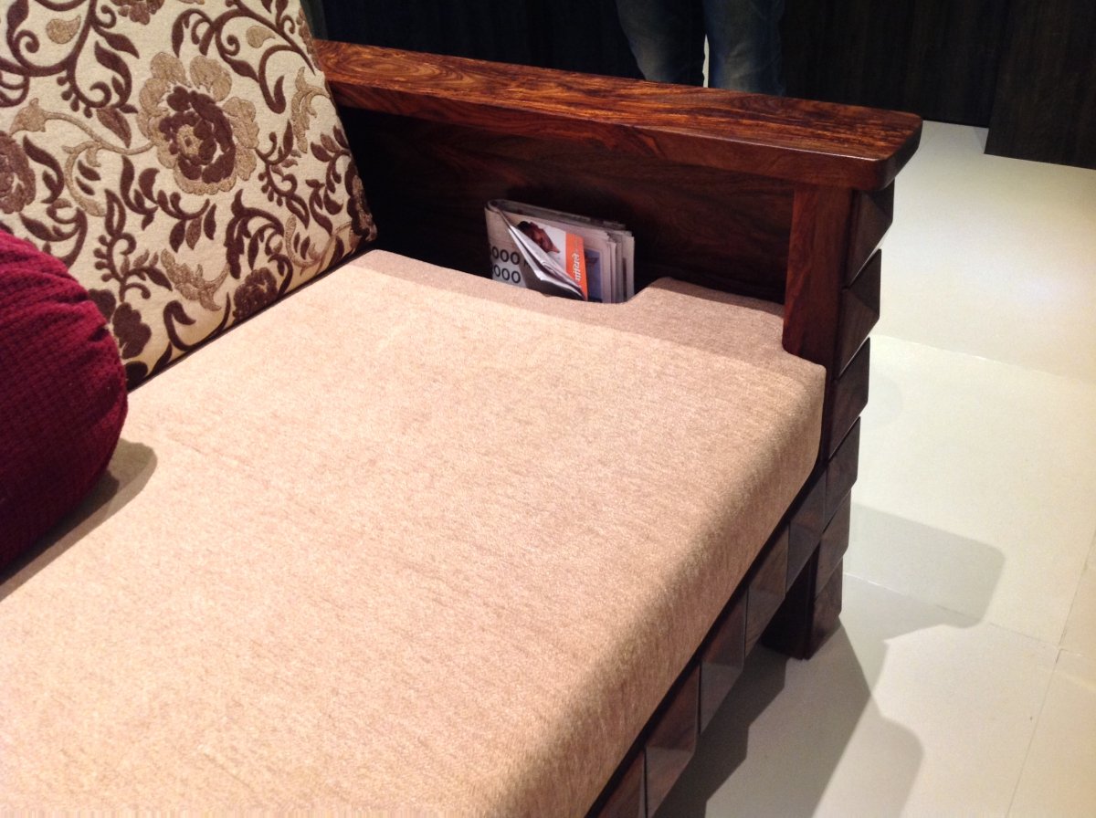 L Shape Wooden Diamond sofa-433