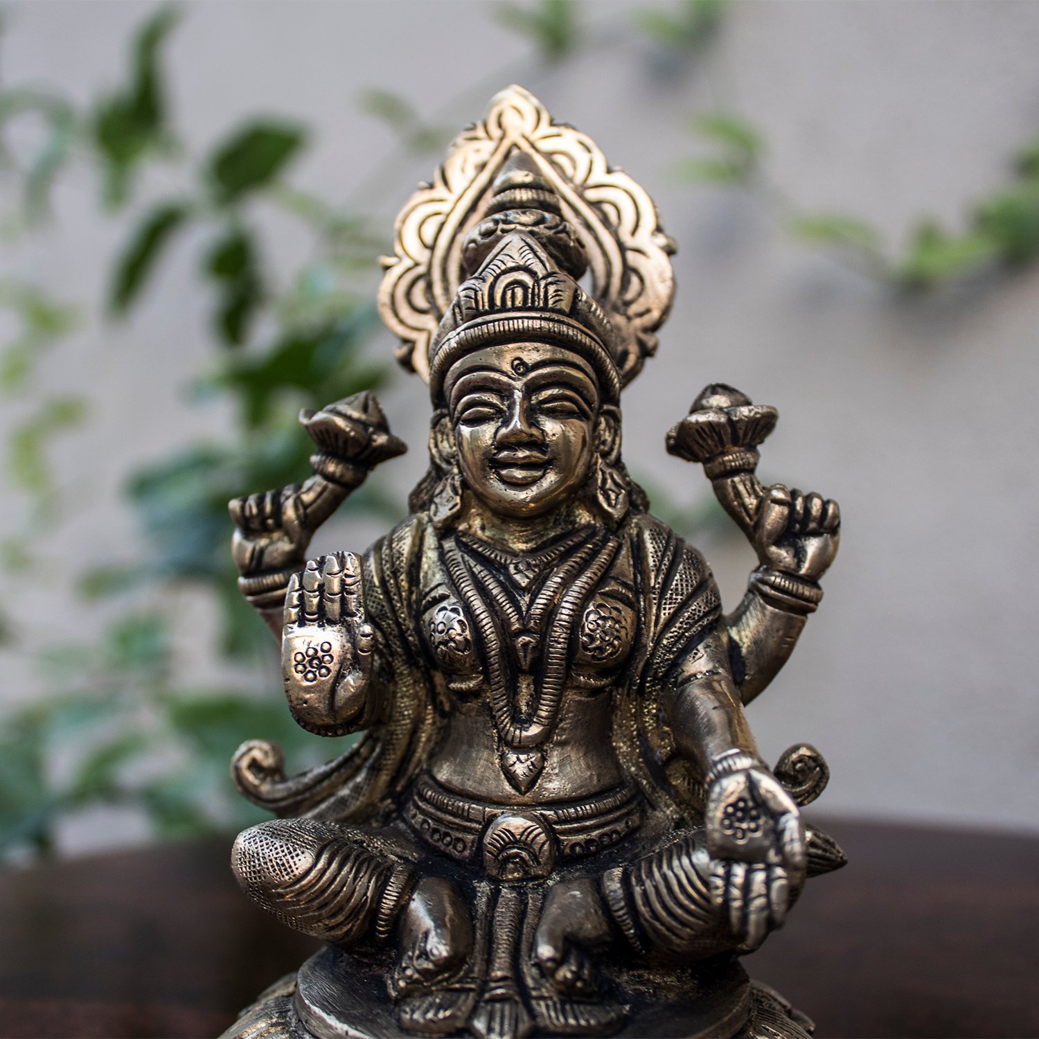 Godess Lakshmi - Brass idol-487