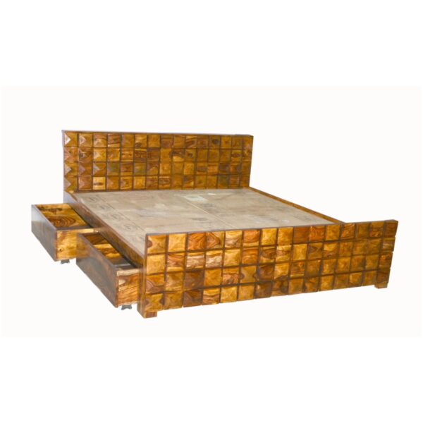 DIAMOND KING size bed with Storage honey - RWDBKDMNDH-73-120