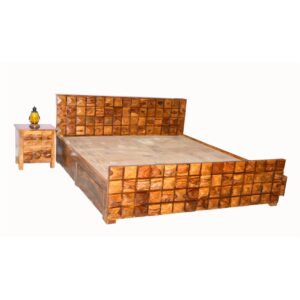 DIAMOND KING size bed with Storage honey - RWDBKDMNDH-73-0