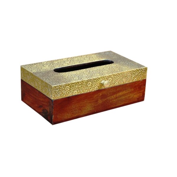 Designer Brass Cladded Tissue Holder box-76