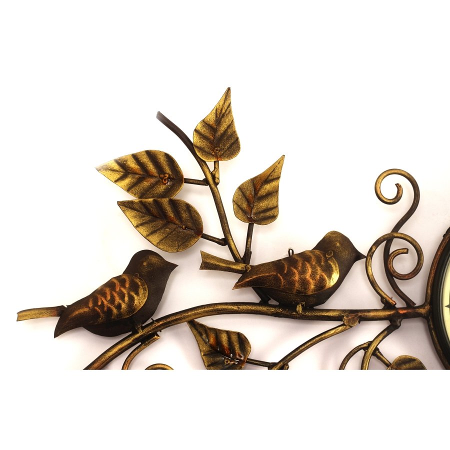 Exclusive designer Wall bird and leaf clock Brass finished -59 Exclusive designer Wall bird and leaf clock Brass finished -59