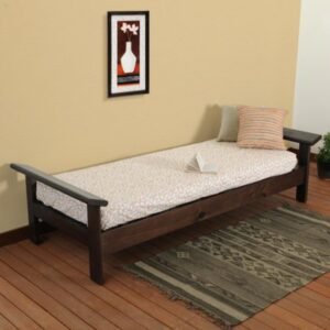 Diwan Bed cum sofa plain walnut-0