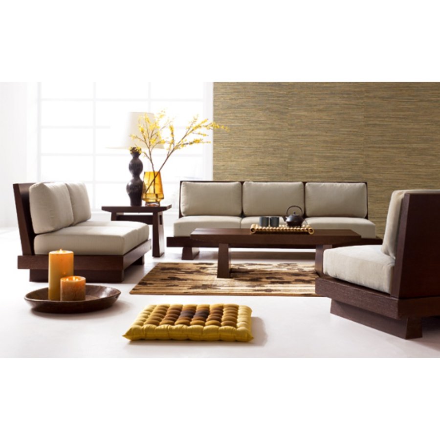 Low Seating Sofa 3+2+1 Set Walnut-32 Low Seating Sofa 3+2+1 Set Walnut-32
