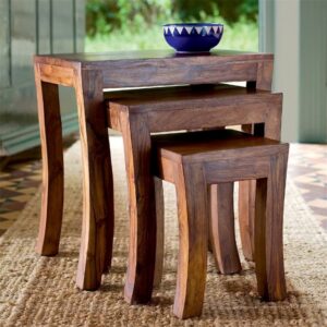 nested stools - wooden set of 3-03