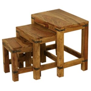 Wooden-furniture-set-of-three-stool-set-made-out-of-sheesham-wood-nautal-finish