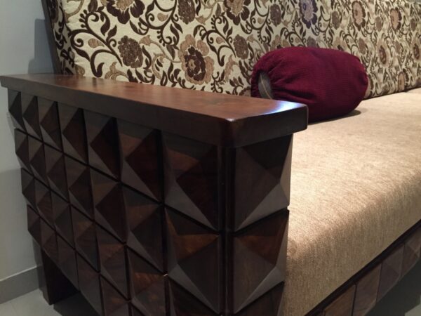 L Shape Wooden Diamond sofa-432
