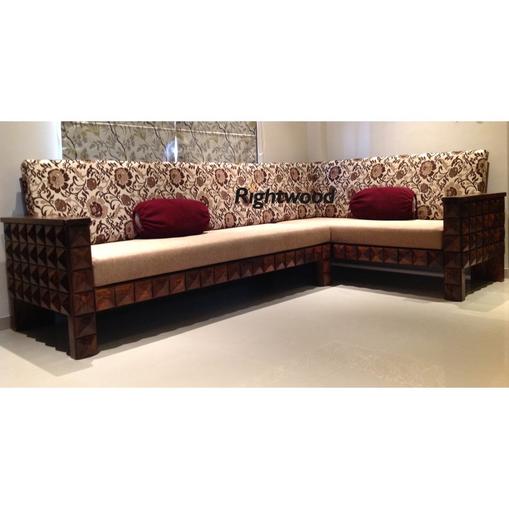 L shaped wooden sofa L shaped wooden sofa