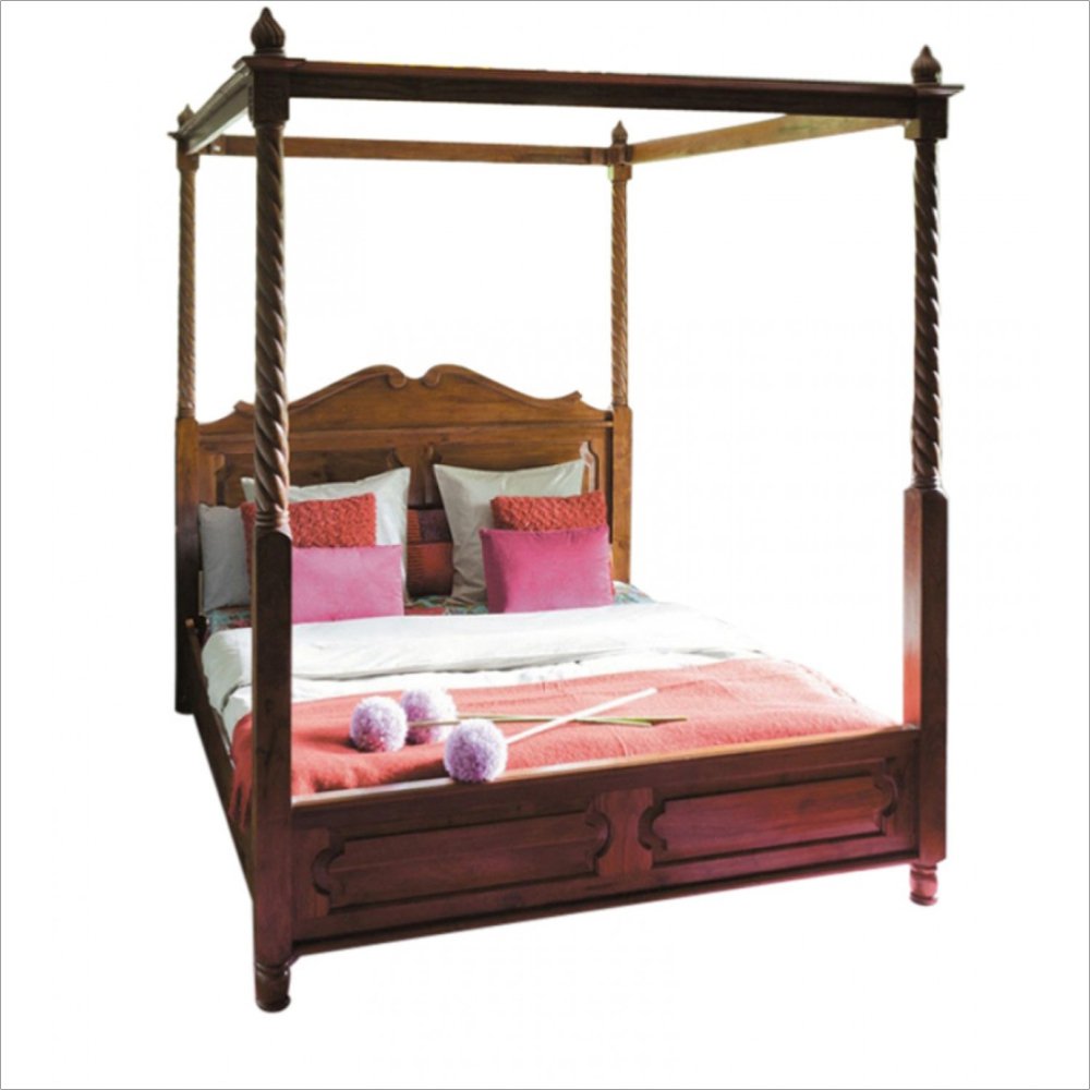 Royal Wooden Four Poster Bed-354 Royal Wooden Four Poster Bed-354