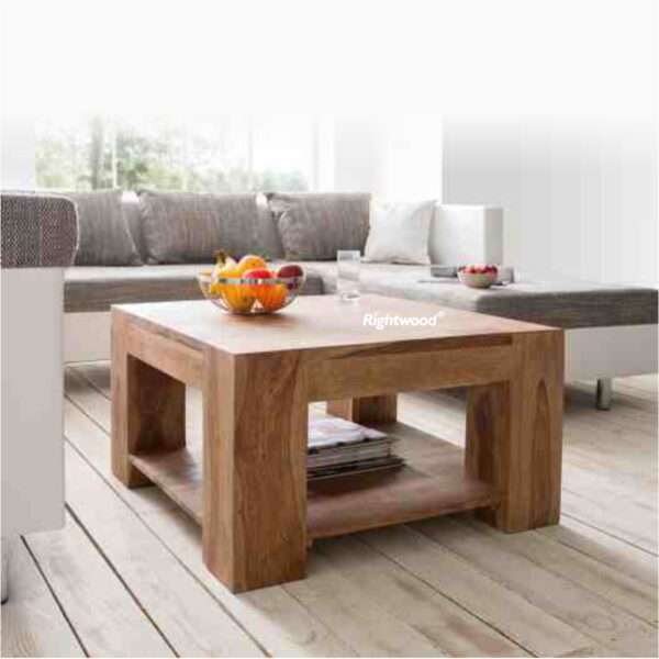 live edge wooden center table nest